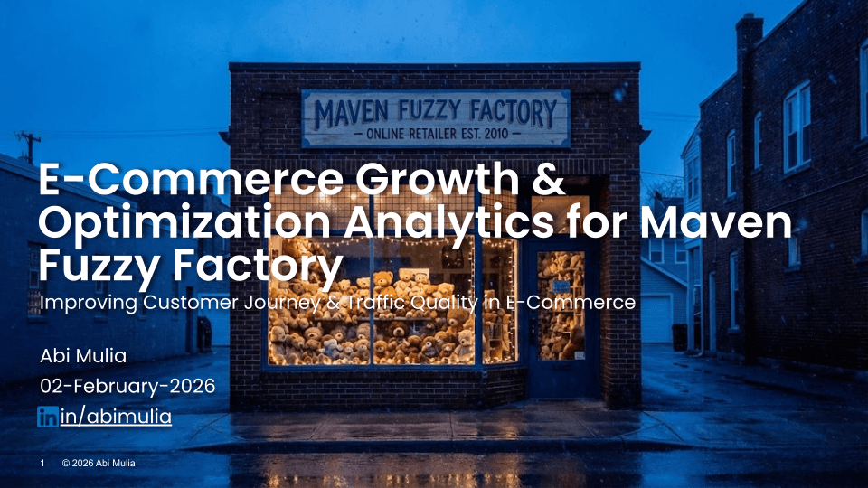 E-Commerce Growth & Optimization Analytics for Maven Fuzzy Factory